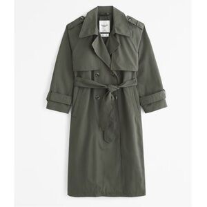 NWT Abercrombie & Fitch Green Trench Coat